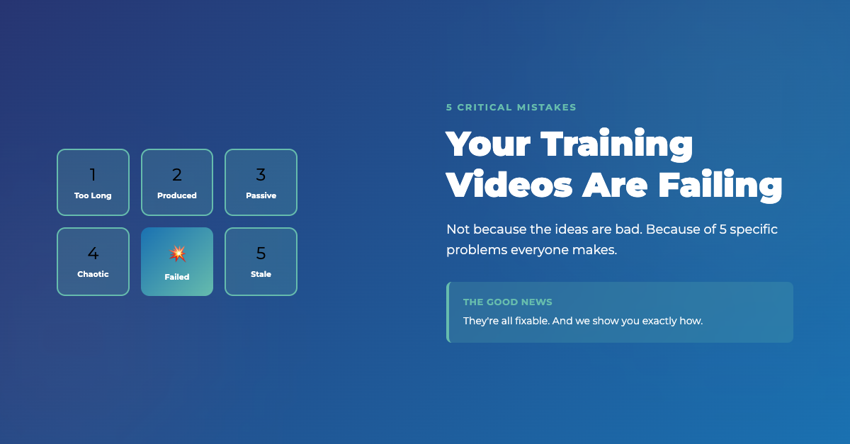 5 Reasons Your Training Videos Fail