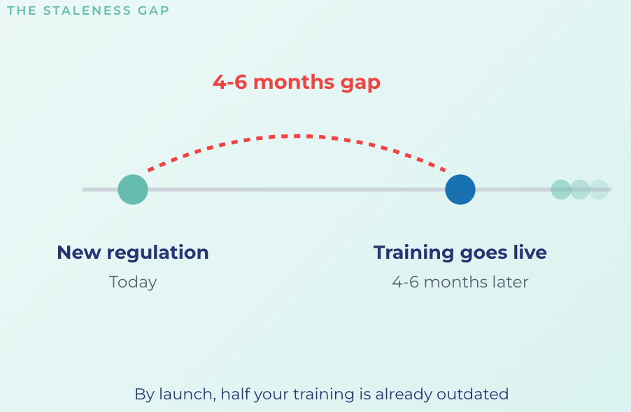The 6-month training lag timeline